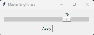 Nitpicker master brightness slider set to 76