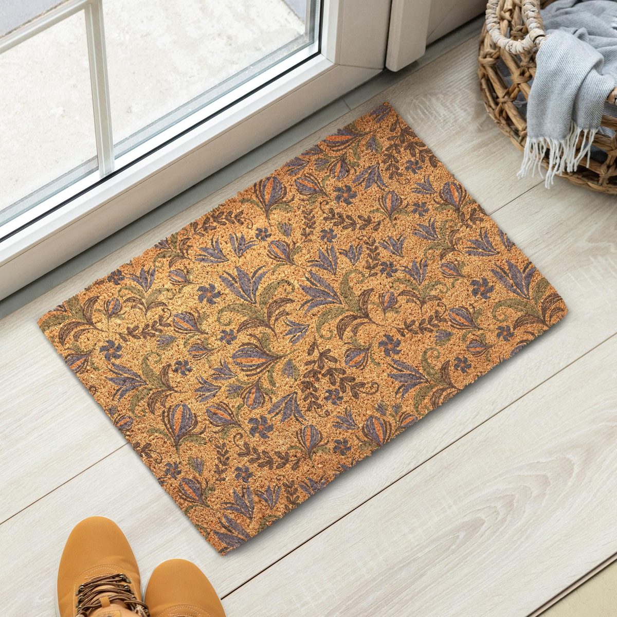 Patterned coir doormat